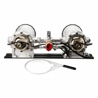 Aluminum fuel filter housing designed for use with FS53014-compatible fuel filters. Measures 28 inches in length with an 11 3/16 inch outside diameter. Includes a mounting bracket for secure installation in fuel filtration systems