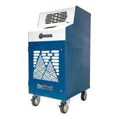 This cooling-only portable air conditioner delivers 17,700 BtuH and operates on 115V AC. It is designed for indoor use and includes an air filter. Suitable for spot cooling or supplemental air conditioning in large rooms or open areas.