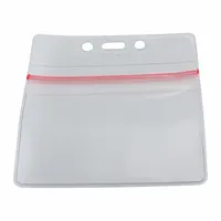 Badge Holder: Pouch, Horizontal, 4 in Badge Pouch Wd, 4 1/4 in Badge Pouch Ht, Plastic, Red, 50 PK (MPN BAU 47830)