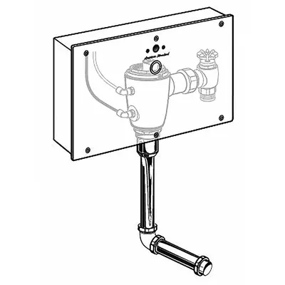 AMERICAN STANDARD Automatic Flush Valve: Selectronic, 0.5 gpf Gallons per Flush, Battery - Urinal Automatic Flush Valves