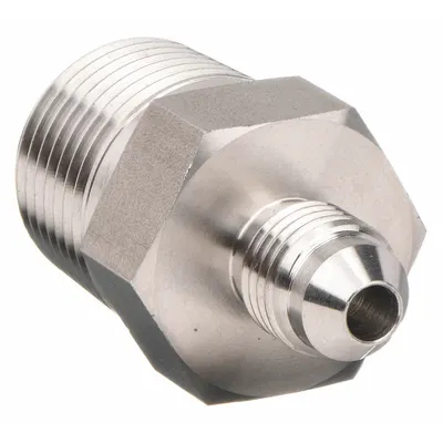 AEROQUIP Hydraulic Hose Adapter: 1/2"-14 Thread Size, 1/2 in x 1/4 in Fitting Size - NPTF-to-JIC 316 Stainless Steel Hydraulic Hose Adapters