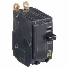 The SQUARE D QOB250 is a 50 A, 2-pole bolt-on miniature circuit breaker rated for 120/240V AC with a maximum interrupting rating of 10kA at 120/240V AC. It is designed for overcurrent protection in single-phase electrical systems and intended for use with Square D NQOD panelboards in commercial and industrial power distribution applications.