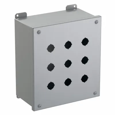 HAMMOND 1437MK Enclosure for 22mm Operators, 9 Holes, Carbon Steel, NEMA 12/13 - Enclosures for 22mm Operators