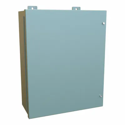 HAMMOND Enclosure: Steel, 20 in x 16 in x 7 in, NEMA 12, w/Panel, Solid Cover - Steel Dust-Tight Enclosures