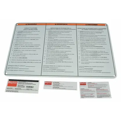 Dayton Identification Label Kit: 5UEW2 - Replacement Parts for Forklifts