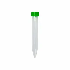 Approved Vendor 15 mL Polystyrene Conical Centrifuge Tube with Green Closure, Natural, Graduated