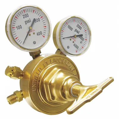 UNIWELD Stage Regulator: Single Stage, CGA 540 Inlet, 9/16"-18 M RH Outlet, 125 psig - Air & Inert Gas Regulators
