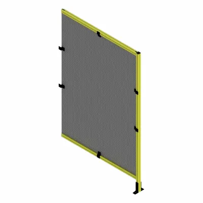 FAZTEK T-Slot Framing System Panel: Add-On, Yellow, 72 in H x 48 in W x 5 1/2 in D - Wire Mesh Panel Add-On Kits