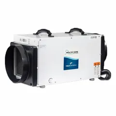 Dedicated return to dedicated supply duct mount dehumidifier with gravity drain. Designed for installation in confined spaces such as basements and crawlspaces to control humidity and prevent moisture-related issues.
