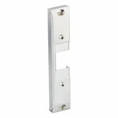 This electric strike combines cylindrical and mortise functionality for use with compatible locksets in access control systems. Constructed of stainless steel, it measures 9 inches in height and operates on 12/24V input voltage. Suitable for commercial and industrial door security applications.