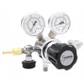 Single-stage regulator for air and inert gases. Features a CGA 346 inlet connection and 1/4" NPT male outlet. Neoprene diaphragm. Maximum outlet pressure 50 psig. Used in industrial gas systems, laboratories, and maintenance applications requiring stable low-pressure gas supply from cylinders with CGA 346 connection.