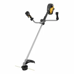 Battery-powered string trimmer with a 17-1/2 in cutting width and straight shaft. Features a brushless motor and is not capable of accepting attachments. Designed for trimming grass and weeds in residential and commercial landscaping tasks.