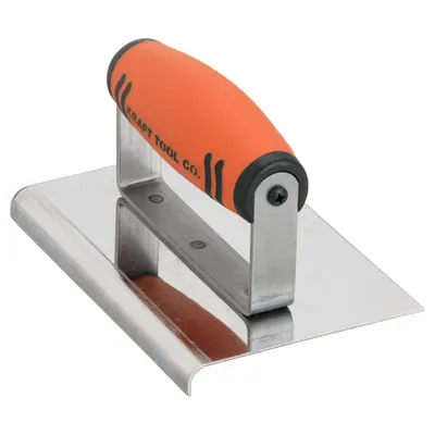KRAFT TOOL Concrete Sidewalk Edger: Stainless Steel, 6 in Blade Lg, 4 in Blade Wd - Handheld Edgers