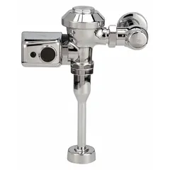 Battery-powered automatic flush valve for urinals with top spud connection. Provides 1 gallon per flush (gpf) and features an 11-1/2 in rough-in. Suitable for commercial restroom applications requiring touch-free operation.