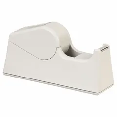 This manual tape dispenser is constructed of gray plastic and accepts tape rolls up to 1 inch wide. It is powered by hand, requiring no electricity, and is suited for light-duty office tasks such as sealing envelopes, packaging, and general taping applications.