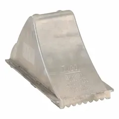 This wheel chock is made of lightweight cold-resistant aluminum for use in low-temperature environments. It accommodates wheels up to 32 inches in diameter and supports vehicles with a maximum weight of 50,000 lb. The 8-inch overall width and built-in handles facilitate placement and removal. Commonly used for securing heavy vehicles during parking, loading, or maintenance operations.