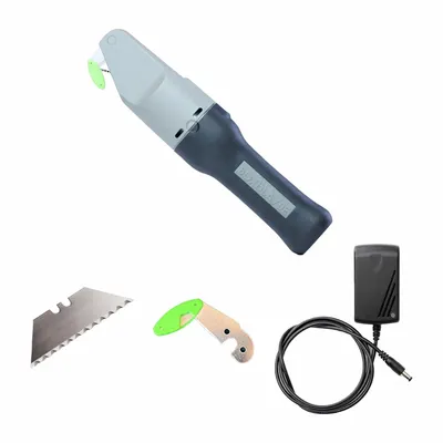 BOXBLAYDE Battery-Powered Cutter: 12 in Overall Lg, Straight Handle, Rubberized, Steel - Battery-Powered Cutters & Accessories