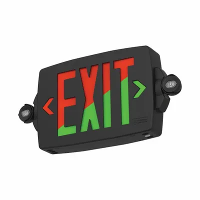 ACUITY BRANDS 288ASV Plastic Exit Sign with Round Side-Mount Light Heads - Plastic Exit Signs with Round Side-Mount Light Heads