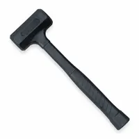 Dead Blow Hammer: Steel Handle, 18 oz Head Wt, 1 in Hammer Face Dia, 11 in Overall Lg, Rubber (MPN 4YR64)