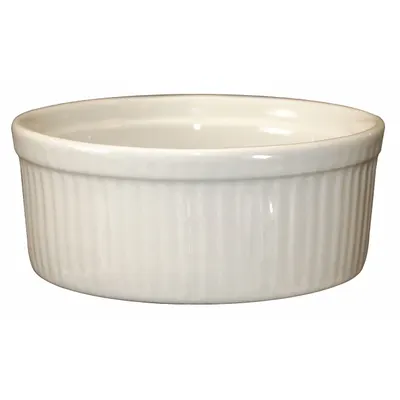 ITI Fluted Ramekin: 8 oz Capacity, Vitrified Stoneware, White, Microwaveable - Ramekins