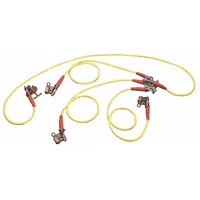 This four-way grounding set includes three 6 ft cables. It is used in industrial electrical safety applications to establish a secure ground path for maintenance and repair work on de-energized power systems