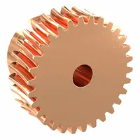 Metric worm wheel, module m 0.8, 20° pressure angle, right-hand helix, non-ground tooth finish, made of bronze. Used in power transmission systems for high reduction ratios in compact spaces, such as conveyors, indexing tables, and industrial machinery