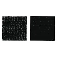 Self-mating black polyolefin square with acrylic adhesive, 1 in x 1 in. Used for bundling cables, hoses, or lightweight components in enclosures and panel assembly