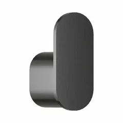 This stainless steel robe hook features a brushed finish and supports up to 50 lb. It is suitable for hanging robes, towels, and lightweight garments in bathrooms, locker rooms, or other commercial and residential wet environments.