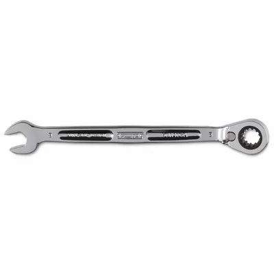 PROTO Combination Wrenches: Alloy Steel, Full Polish Chrome, 8 mm Head Size - Metric Spline Ratcheting Combination Wrenches