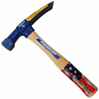 Bricklayers Hammer w/Carbide Impregnated Tip, 16 oz.: 11 in Overall Lg, Wood Handle, Perpendicular (MPN BL16TC)