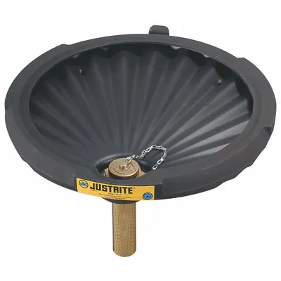 JUSTRITE Drum Funnel: No Lid, Black, No Flame Arrester, 21 in x 3 1/4 in - Drum Funnels