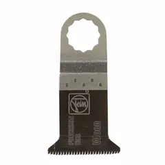 This FEIN oscillating tool blade is designed for straight cutting in wood. The bi-metal construction provides cutting performance in wood materials. With a closed-back universal OIS mount, it is suitable for flush cuts and precise trimming in carpentry, flooring, and renovation applications.