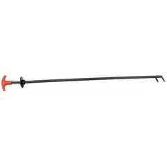 Steel tool for removal and installation of serpentine belts in automotive and industrial engines. Suitable for tensioning and releasing belt systems during maintenance.