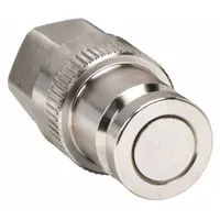 This 71 Series hydraulic quick-connect coupling plug from PARKER features a 316 stainless steel body and a fluorocarbon seal. It has a 3/8 in coupling size and a female UNF thread type. Suitable for use in hydraulic systems requiring corrosion resistance and high-temperature performance