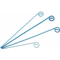This sterile, metal endotracheal stylet is designed for use with 10 Fr catheters. It provides rigid support during intubation procedures to facilitate airway management. The device is disposable and features a blue color for easy identification.