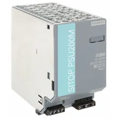 Single-phase DIN Rail mount DC power supply with metal housing. Converts 120 to 500 V AC input to a stable DC output. Rated output power of 140 W at 5 A. Suitable for industrial control panels, automation systems, and machinery requiring reliable power conversion.