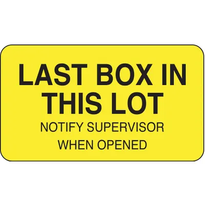 ROLL PRODUCTS Label: 1 3/4 in Wd, 1 in Ht, Yellow, Rectangle, Paper, English - Safety