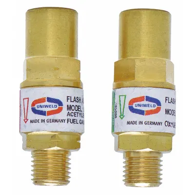 UNIWELD Flashback Arrestor Set: Regulator Mount, 3/8"-24 - Flashback Arrestors