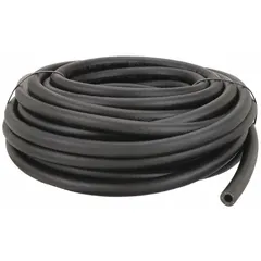 This DAYCO fuel hose features a nitrile tube with 5/16-inch inside diameter and 50-foot length. It meets SAE J1527 standards and operates in temperatures from -29° to 212°F. Suitable for fuel delivery and return lines in marine, automotive, and industrial engines, including below-deck marine systems requiring fire resistance.