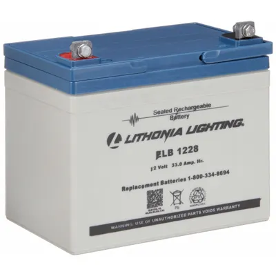 LITHONIA LIGHTING Battery: ELT125, Sealed Lead Acid, 12 V Volt, 28 Ah Battery Capacity - Sealed Lead Acid Emergency & Exit Batteries