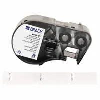 Wraparound Label: 1 1/2 in x 1/2 in, Vinyl, White (Matte), For 10 AWG to 4 AWG Wire Gauge (MPN M4-89-427)