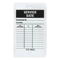Tag: 3 in Wd, 5 in Ht, Aluminum, Black/Red/White, English (MPN TUF-SRDA)