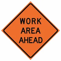 Roll Up Traffic Sign: 48 in x 48 in Nominal Sign Size, Polyester/PVC, 0.015 in, Not Retroreflective (MPN 669-C/48-EMO-WA)