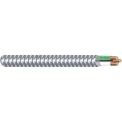 SOUTHWIRE Metal Clad Armored Cable: 14 AWG, 2 Conductors, Copper, 250 ft, Aluminum - Standard Metal-Clad Cables