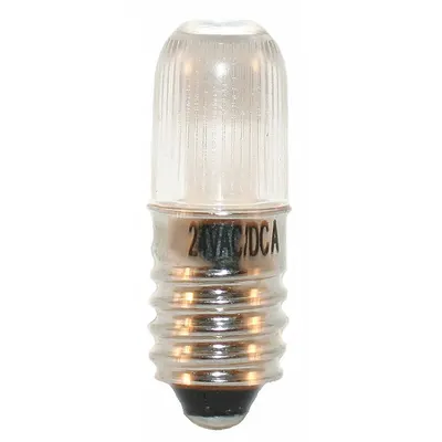 OEM Miniature Screw Base (E10) T3-1/4 Tubular LED Lamp, Amber, 24V AC/DC - Mini Screw Base (E10) Miniature Lamps