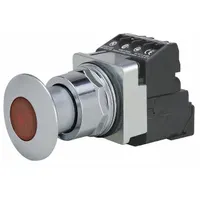 SIEMENS Mushroom Head Push Button: Illuminated, Mushroom Head Profile, Metallic, 30 mm, 1NO/1NC (MPN 52PP2G2A)
