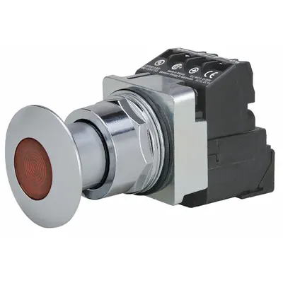 Siemens Mushroom Head Push Button: Illuminated, Mushroom Head Profile, Metallic - Illuminated Mushroom-Head Push Buttons