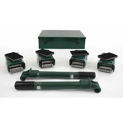 HILMAN ROLLERS Machine Roller Kit: 6,000 lb, 3 7/16 in Deck Ht, 4 in L x 2 1/2 in W - Machine Roller Kits