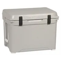This heavy-duty chest cooler from ENGEL offers 48 qt capacity, holding up to 50 cans with 10-day ice retention. It includes a drain plug for easy cleaning. Suitable for marine, outdoor, and industrial applications requiring extended cold storage