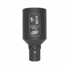 This deep 6-point impact socket has a 1-1/8 in SAE size and 2-61/64 in overall length. It is suited for heavy-duty fastening and loosening tasks with impact wrenches in automotive, industrial, and assembly applications.